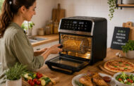 Arendo 4-in-1 Heißluftfritteuse mit 12 Litern: Air Fryer, Backofen, Grill und Dörrautomat in einem